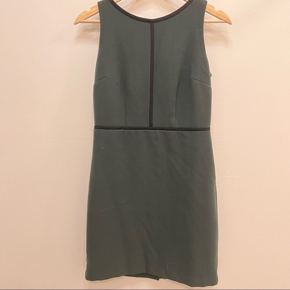 ANN Taylor Loft Dress Aline Green with Black piping - Picture 1 of 13